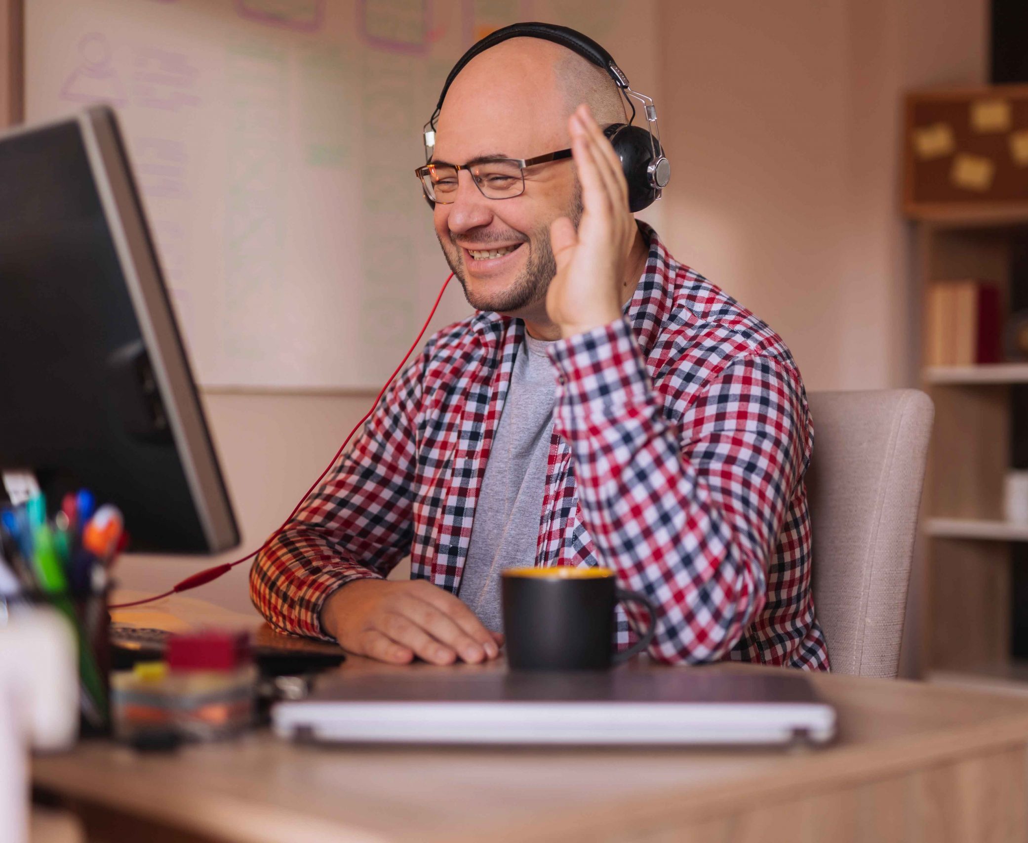 Happy home-worker compressed